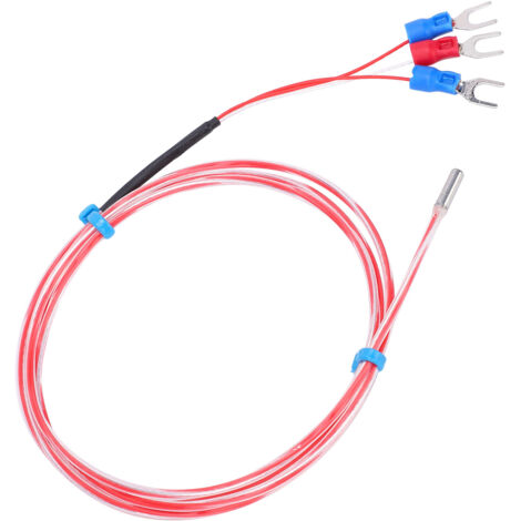 Capteur de Température PT100 Étanche 3x20mm, Sonde Thermistance -50°C à +300°C (Câble 1m)