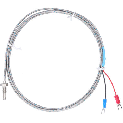 Capteur de thermocouple WRNT‑02, vis filetée M8, fil rouge et noir, sonde de température de type K