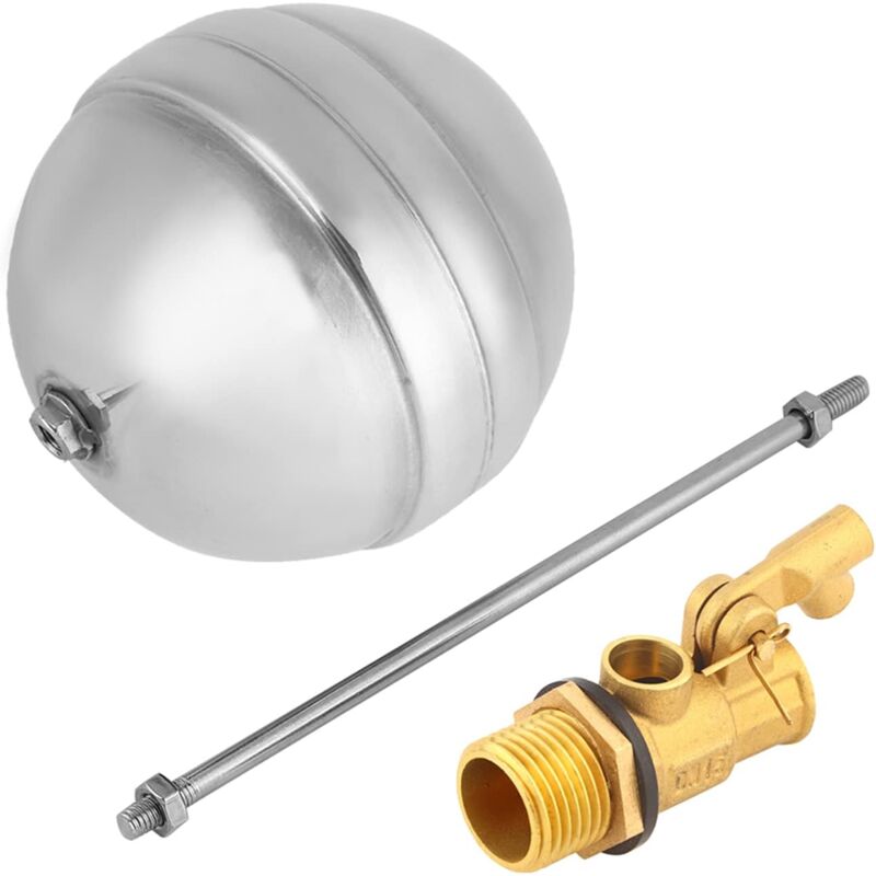 Capteur d'eau en laiton de robinet à flotteur d'eau en laiton de robinet à flotteur DN15 G1/2 pour robinet automatique de niveau d'eau de piscine-2pc