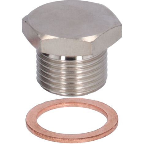Capteur d'Oxygène O2 Bouchon Hexagonal Acier Nickelé Pièce Auto M18x1.5