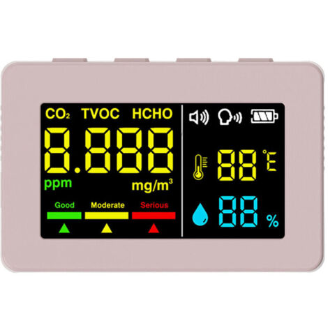 Capteur électrochimique formaldéhyde, détecteur qualité d’air HCHO TVOC CO2, testeur température et humidité haute précision, fonction alarme vocale,de DEBUNS