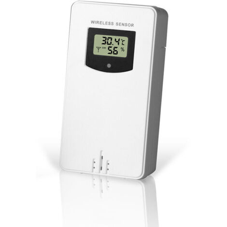 Capteur Intelligent Portée de Transmission de 60 M Capteur de Station Météo IPX4 Capteur de Température et d'humidité étanche Compatible avec E24271 pour Bureau Suspendu (WHITE)