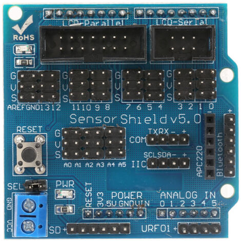 Capteur Shield V5.0 pour Arduino Nano, Extension avec Port Ultrason et Écran LCD 12864