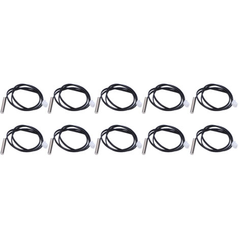 Capteur Thermistor NTC 10K 3950 10 Pcs Probe Thermique Imperméable 50cm PC Métal Industrie Agriculture