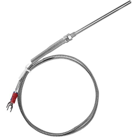 Capteur thermocouple type K avec sonde filetée M8, longueur 50mm, câble de 1m pour mesure 0-400℃