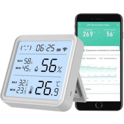 Capteur WiFi Température Humidité Hygromètre LCD Compatible Alexa Google Home Ortviai