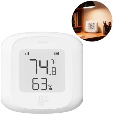 Capteur WiFi température humidité LCD – thermomètre hygromètre connecté maison, suivi app temps réel, alertes instantanées, compatible Alexa