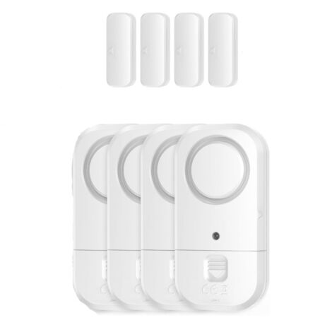 Capteurs d'alarme pour portes et fenêtres - Sécurité enfants, maison, bureau, magasin, dortoir, appartement, camping-car, lot de 4