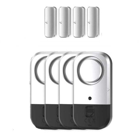 Capteurs d'alarme pour portes et fenêtres - Sécurité enfants, maison, bureau, magasin, garage, dortoir, appartement, camping-car, lot de 4