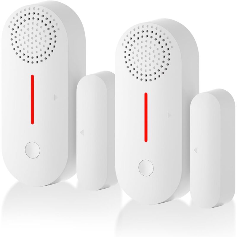 Capteurs de portes et fenêtres, alarmes sonores et lumineuses, surveillance à distance, alarmes de sécurité domestique personnalisables (pack de 2,