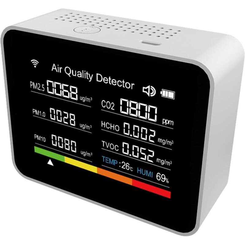 Capteurs professionnels d'intérieur portables 13 en 1 pour visualiser la santé et le confort des tests TVOC HCHO PM2.5