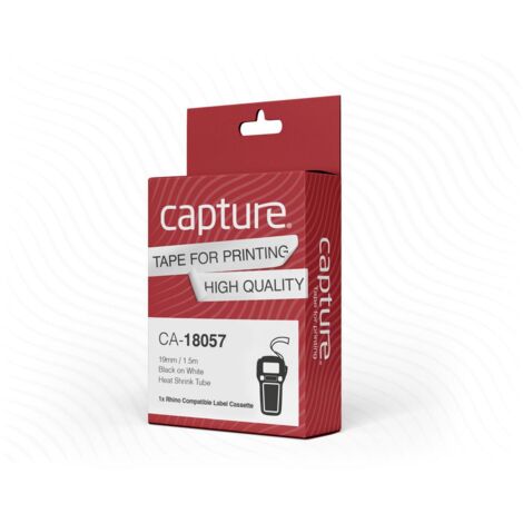 Capture 19 mm x 1,5 m Noir sur blanc, CA-18057
