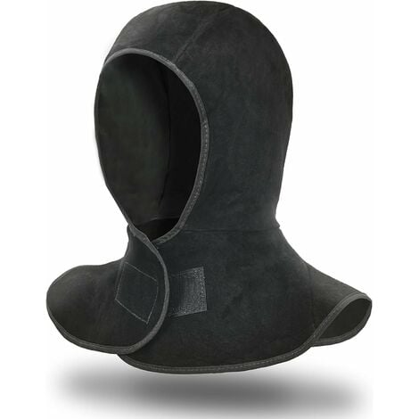 Capucha de soldadura, máscara de soldadura, retardante de llama, gorra de soldadura con cortina, protección para la cabeza para hombres y mujeres (negro)