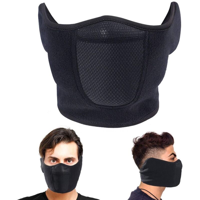 Capuche demi-visage réglable avec boucles, adaptée à la protection contre le vent pour hommes et au ski pour femmes (demi-visage).