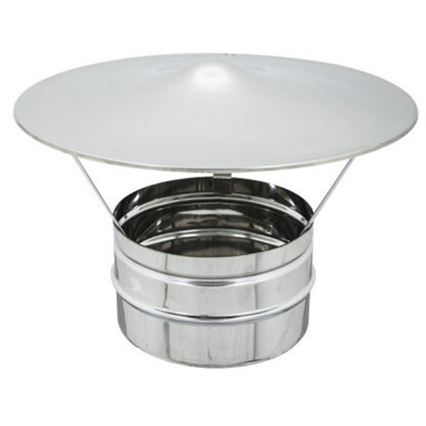 Capucho fijo de humero chino inoxidable Ø10 cm – Acero AISI 304 – Ideal para zonas con poca ventilación