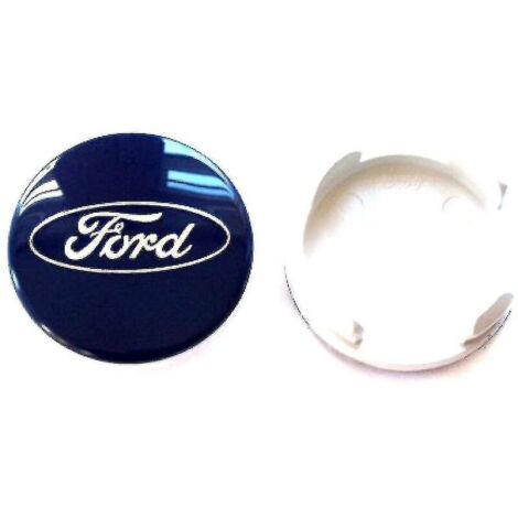Capuchon central de roue 54mm – Badge Ford pour C-max. Galaxy. Focus. Mondeo. Transit. KA. Fiesta. Kuga. B-max – Plastique ABS robuste