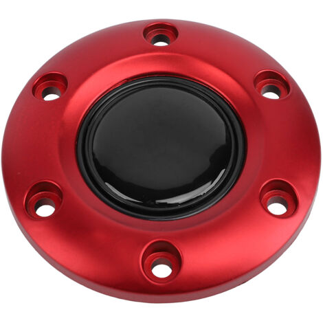Capuchon Central de Volant de Voiture, Capuchon de Remplacement de Volant ABS, Interrupteur Universel de Bouton de Klaxon de Volant pour Volant à 6 Trous (rouge).