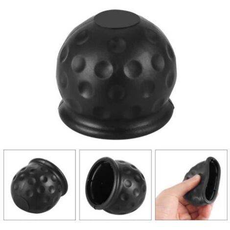 Capuchon de Boule d'Attelage - Haute Qualité - Caoutchouc Noir - 2 pcs - Universel - 50 mm