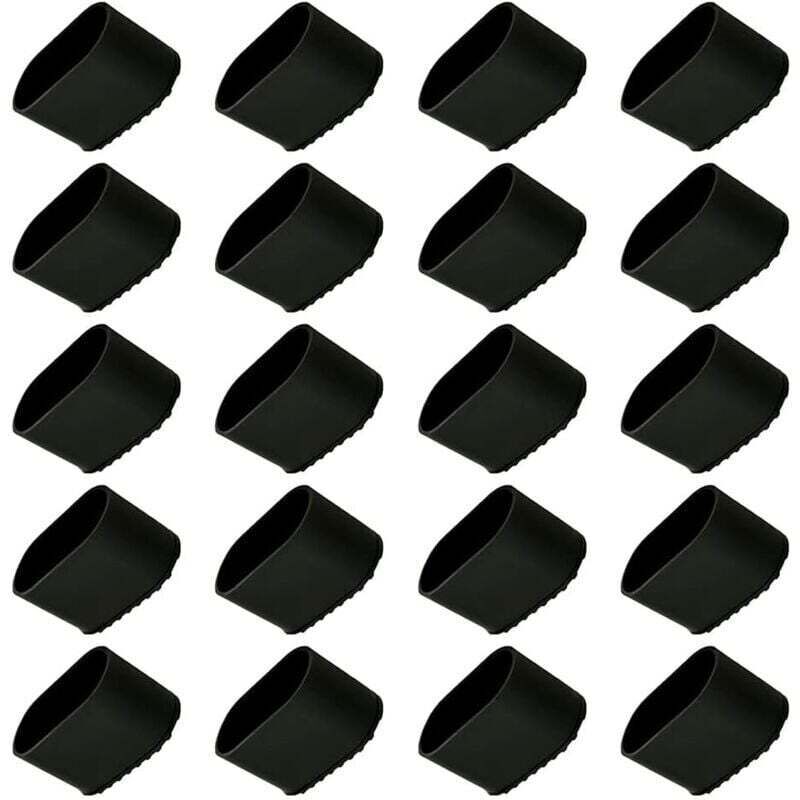 Capuchon de chaise, XU, 20 pièces Protection embouts pied, Chaise plastique, 40x20 pour tubes ovale KZQ - KZQ