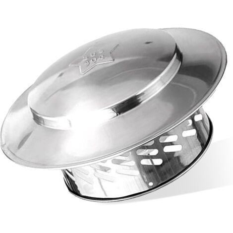 Capuchon de cheminée de 160 mm, capot de toit en acier inoxydable avec protection anti-oiseaux pour tuyaux d'échappement