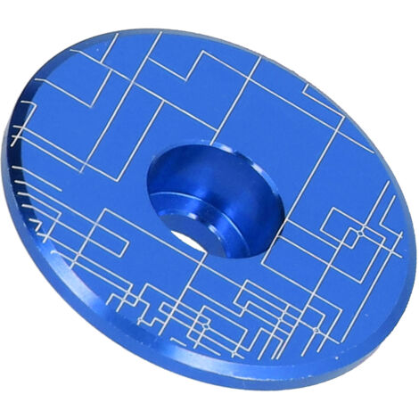 Capuchon de direction pour VTT et vélo route en aluminium, couleur bleu