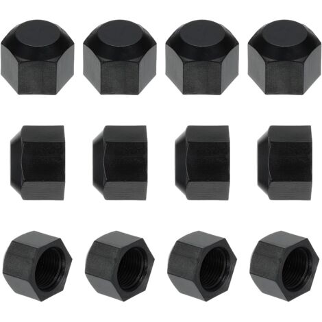 Capuchon de flare en plastique 3/8", filetage femelle 5/8-18UNF 12 pièces Raccord tube SAE 45 degrés Bouchon valve Prise pour Ligne gaz hydraulique, noir -
