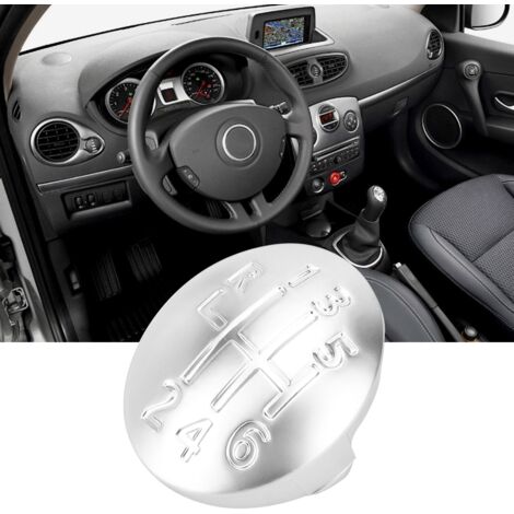 Capuchon de Manette de Vitesses Manuel, Boîtier, Plastique Argenté Compatible Renault Clio Scénic Mégane II Laguna Kangoo Twingo Modus