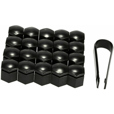 Caches boulons de roue en silicone noir 19mm