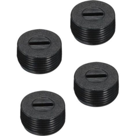 Capuchon de Porte-Balais en Plastique pour Moteur Électrique, Filetage Noir, Diamètre Extérieur de 15 mm/0,59 pouce, Hauteur de 8 mm/0,31 pouce, Lot de 4