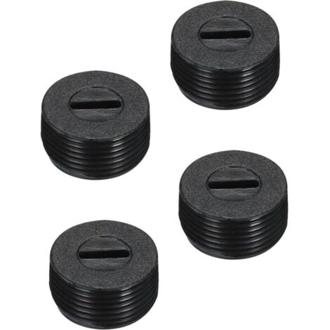 Capuchon de Porte-Balais en Plastique pour Moteur Électrique, Filetage Noir, Diamètre Extérieur de 15 mm/0,59 pouce, Hauteur de 8 mm/0,31 pouce, Lot de 4