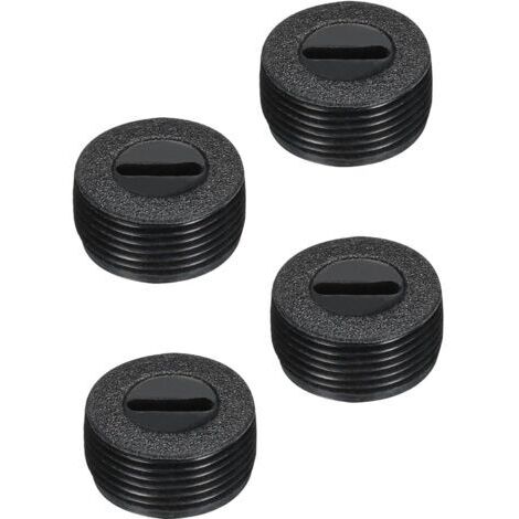 Capuchon de Porte-Balais en Plastique pour Moteur Électrique, Filetage Noir, Diamètre Extérieur de 16 mm/0,63 pouce, Hauteur de 8 mm/0,31 pouce, Lot de 4