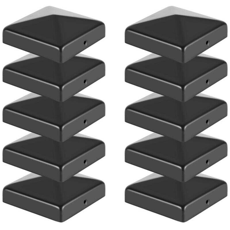 Capuchon de poteau Chapeau pyramide Clôture de protection 91x91mm Noir