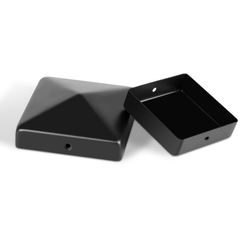Capuchon de poteau Chapeau pyramide pour poteau bois Clôture de protection 91x91mm Noir