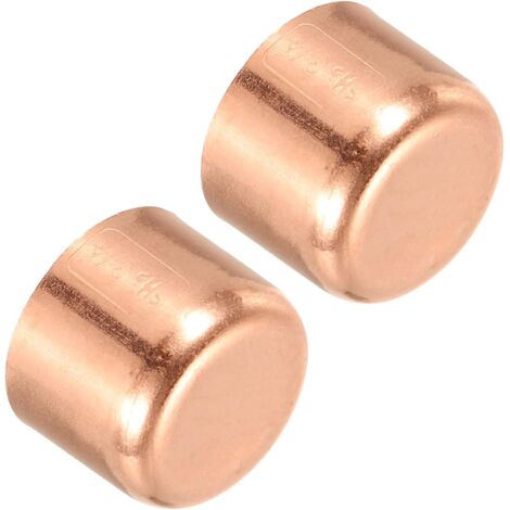 Capuchon de Tuyaux Cuivre 2pcs, Bouchons d'Extrémité Raccord, Embouts Tuyau pour Soudage Raccordements Plomberie Tube Climatisation, 19.07x17mm (Diametre x Hauteur) - 3/4 Inch