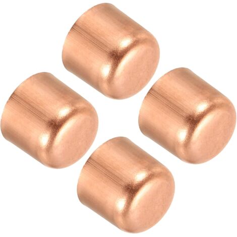 Capuchon de Tuyaux Cuivre 4pcs, Bouchons d'Extrémité Raccord, Embouts Tuyau pour Soudage Raccordements Plomberie Tube Climatisation, 10.2x11mm (Diametre x Hauteur) - 1/2 Inch