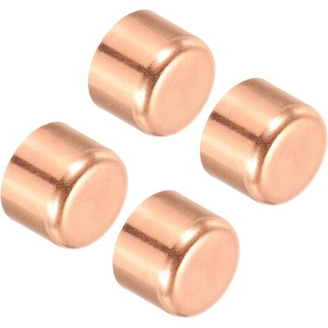 Capuchon de Tuyaux Cuivre 4pcs, Bouchons d'Extrémité Raccord, Embouts Tuyau pour Soudage Raccordements Plomberie Tube Climatisation, 10.2x11mm (Diametre x Hauteur) - 1 Inch