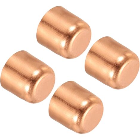 Capuchon de Tuyaux Cuivre 4pcs, Bouchons d'Extrémité Raccord, Embouts Tuyau pour Soudage Raccordements Plomberie Tube Climatisation, 10.2x11mm (Diametre x Hauteur) - 3/8 Inch