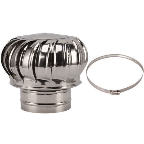 Capuchon de ventilateur rotatif de cheminée en acier inoxydable, Anti-courant d'air, avec pince épaisse, Type 150