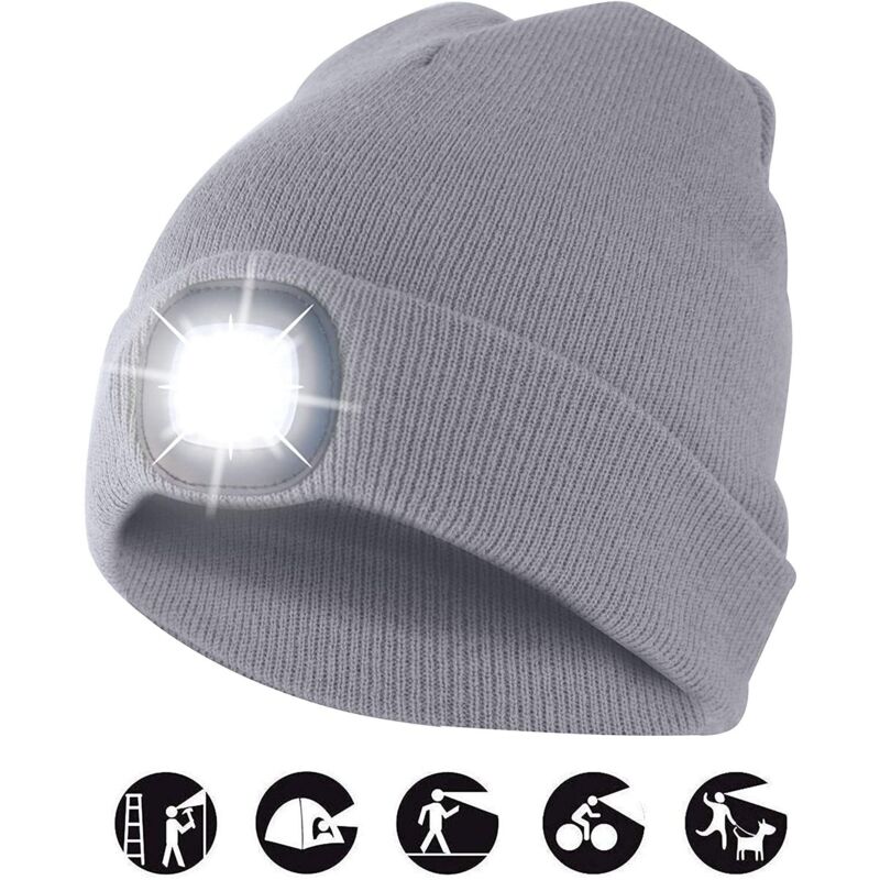 Capellino avec lampe frontale rechargeable lampe torche led gris taille unique - Velamp