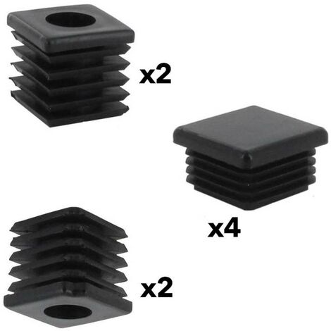 Capuchon noir/embout pour tube portail 8 pièces
