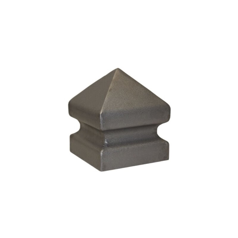 Chapeau couvre poteau carré en pointe diamant - Largeur 100mm Longueur 100mm - Acier - à souder Deco Fer Forge