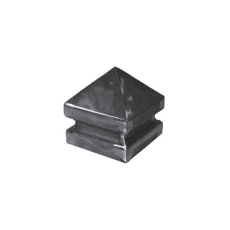 Chapeau couvre poteau carré en pointe diamant - Largeur 80mm Longueur 80mm - Acier - à souder Deco Fer Forge