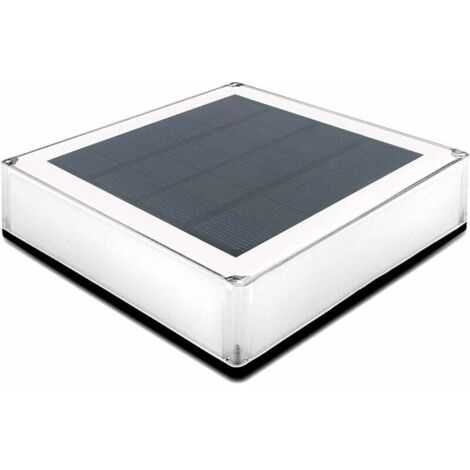 Capuchons de Poteaux Solaires 12x12cm, 1 Pcs Lampe de Poteau de Clôture en Bois Imperméable Lampe de Chemin de Jardin pour Terrasse, Patio, Marches