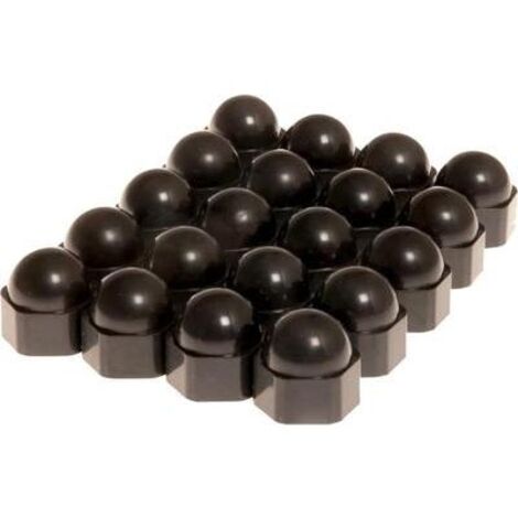 Capuchons pour écrous de roues HP Autozubehör Rallye-Caps Schwarz 17 mm - 20 Stck Y047801
