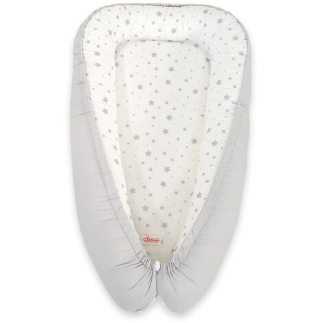 Capullo para bebé, doble cara, parque, arrullo, Premium BOBONO - mini estrellas, gris/gris