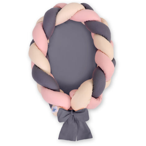 Capullo trenzado para bebé 2 en 1 - beige-rosa sucio-antracita