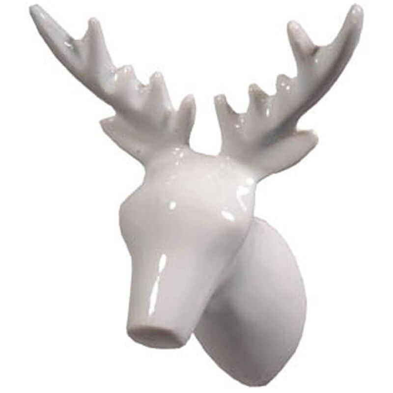 

Capventure Dear Deer - Colgador De Pared, Diseño De Cabeza De Ciervo, Color Blanco