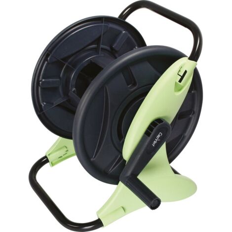 Capvert – Dévidoir portable pour tuyau d'arrosage 40m Ø15mm – Enroulement manuel – Matériau ABS – Poignée ergonomique – Traitement anti-corrosion
