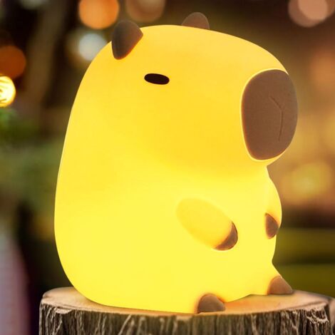 Capybara Veilleuse enfant, veilleuse bébé LED Mignonne et Nouveauté Animal,Veilleuse rechargeable en silicone pour chambre d'enfant, à intensité variableCadeaux Bébé Garçons Filles
