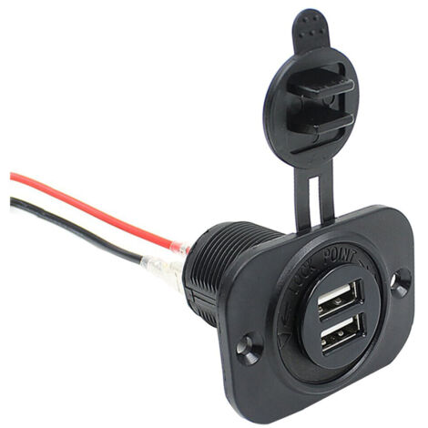 Car Adaptateur Allume-Cigare Double Prise Usb 12V Pour Téléphone Portable Tablette Gps